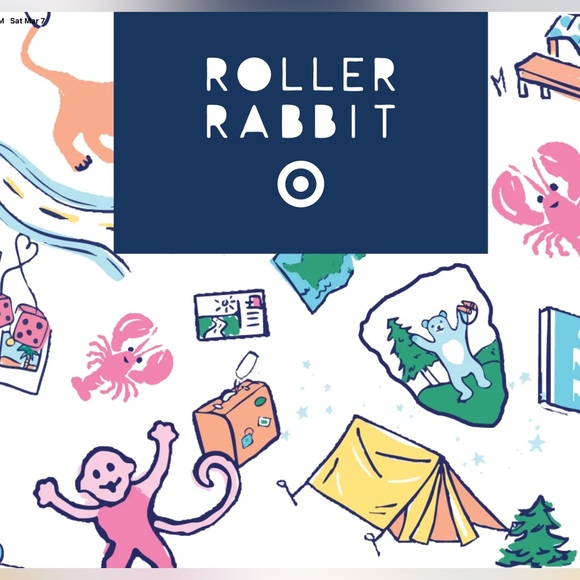 💙 Roller Rabbit x Target Star Medallion Fringe Canvas Tote Bag Blue - Picture 8 of 9